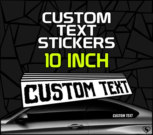 10" Custom Text Stickers - Window Decals - STICKERNERD.COM