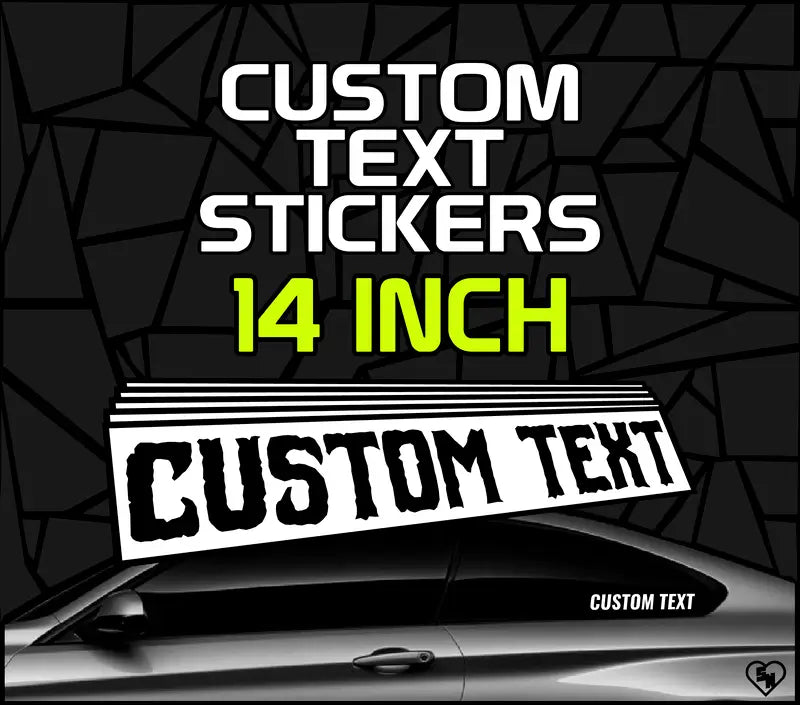 14" Custom Text Stickers - Window Decals - STICKERNERD.COM