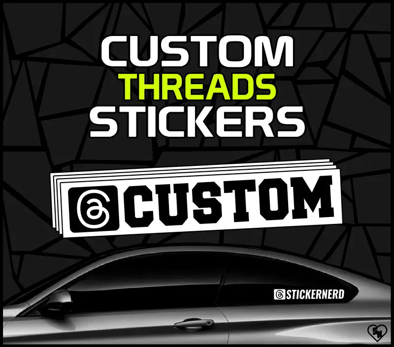 Custom Threads Stickers - Car Window Decals - Social Media Stickers