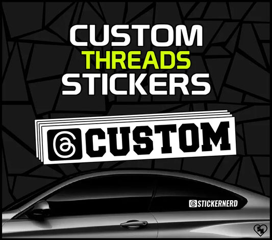 Custom Threads Stickers - Car Window Decals - Social Media Stickers