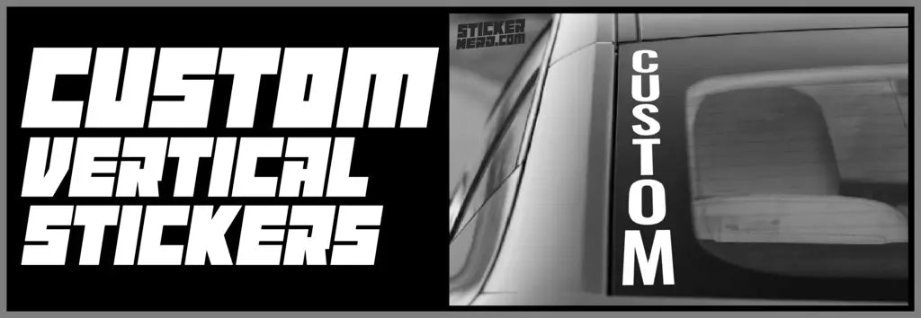 Custom Vertical Text Decals - Car Window Stickers 