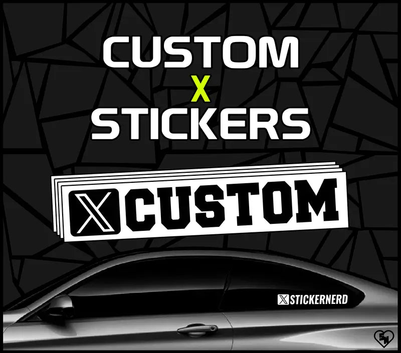 Custom X Stickers - Car Window Decals - Social Media Stickers