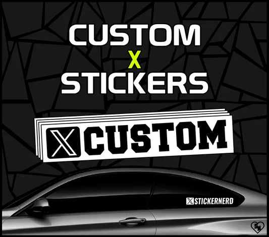 Custom X Stickers - Car Window Decals - Social Media Stickers