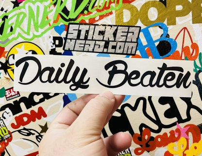 Daily Beaten Sticker - Window Decal - STICKERNERD.COM