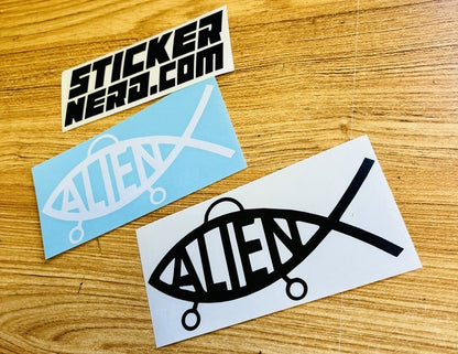 Darwin Alien Fish Window Decal - STICKERNERD