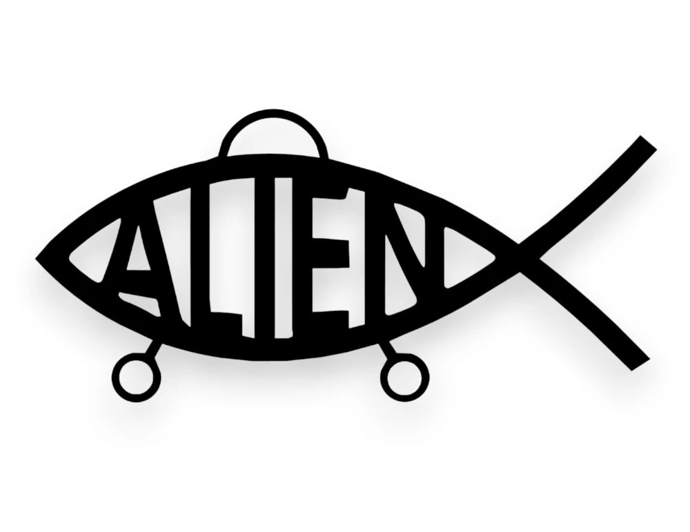 Darwin Alien Fish Sticker - Window Decal - STICKERNERD