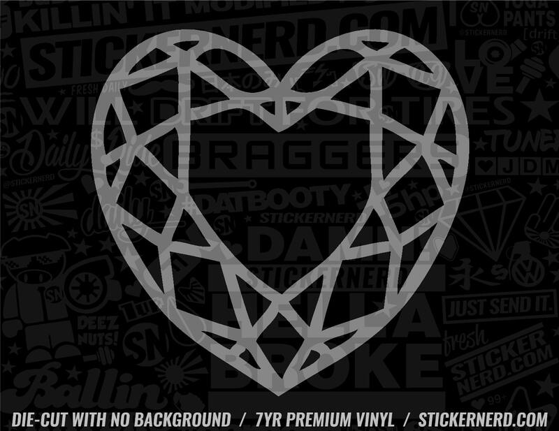 Diamond Heart Sticker - Decal - STICKERNERD.COM