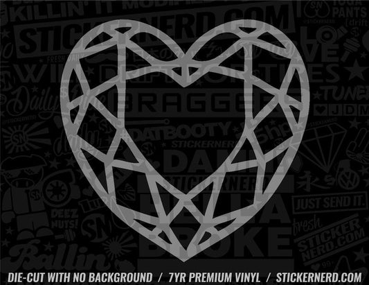 Diamond Heart Sticker - Decal - STICKERNERD.COM