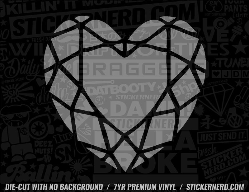 Diamond Heart Sticker - Window Decal - STICKERNERD.COM