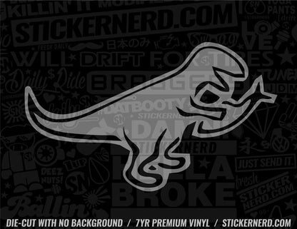 Dinosaur Eating Jesus Fish Sticker - Window Decal - STICKERNERD.COM