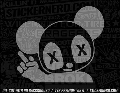 Drunk Middle Finger Panda Sticker - Window Decal - STICKERNERD.COM