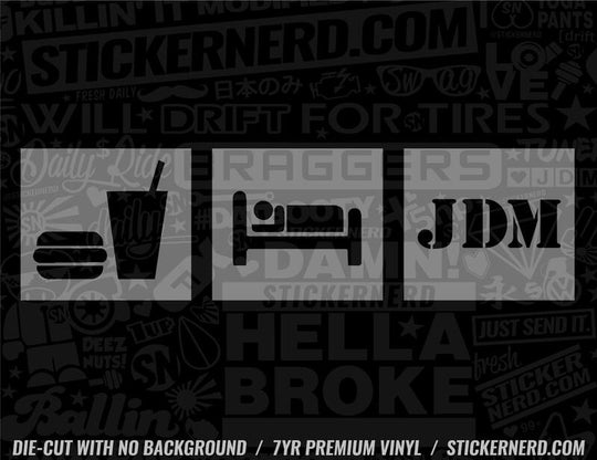 Eat Sleep JDM Sticker - Window Decal - STICKERNERD.COM