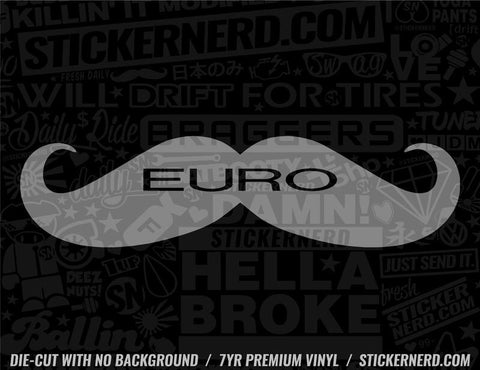 Euro Mustache Sticker - Decal - STICKERNERD.COM