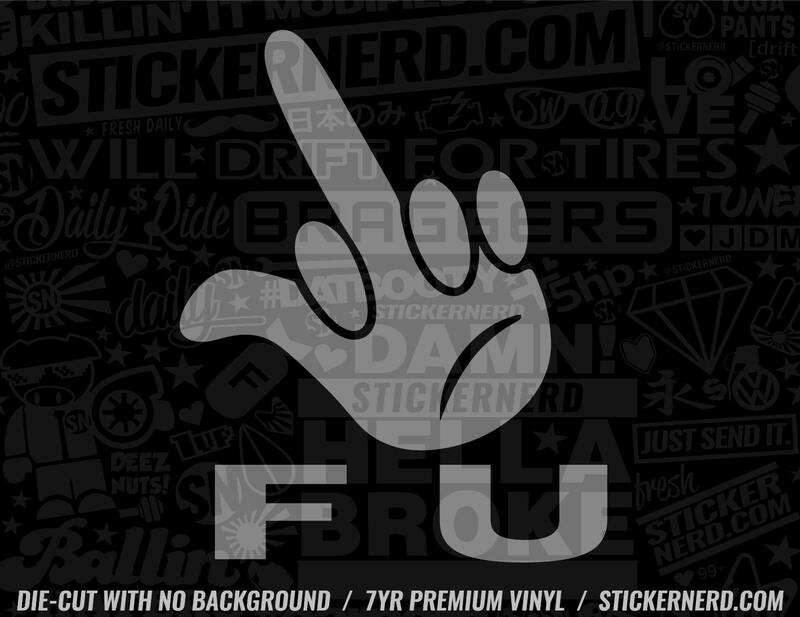 Fuck You Finger Sticker - Window Decal - STICKERNERD.COM