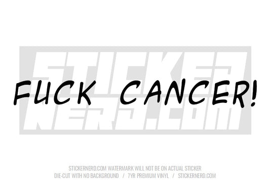 F Cancer Windshield Sticker - Window Decal - STICKERNERD.COM