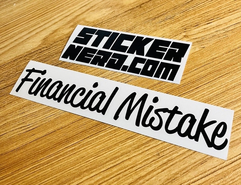 Financial Mistake Sticker - Funny JDM Car Decal | StickerNerd.com