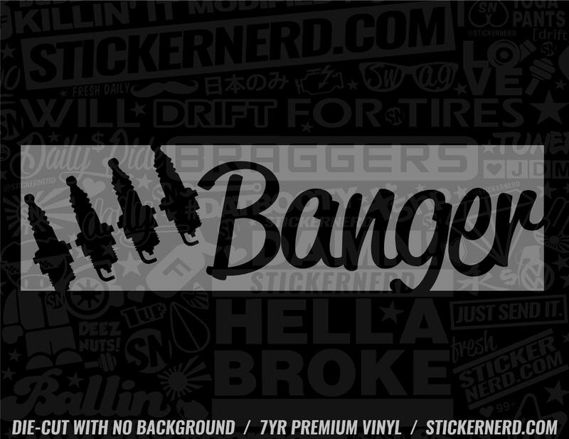 Four Banger Sticker - Window Decal - STICKERNERD.COM