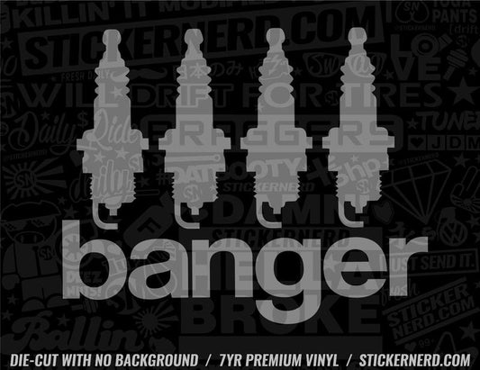 Four Banger Spark Plug Sticker - Window Decal - STICKERNERD.COM