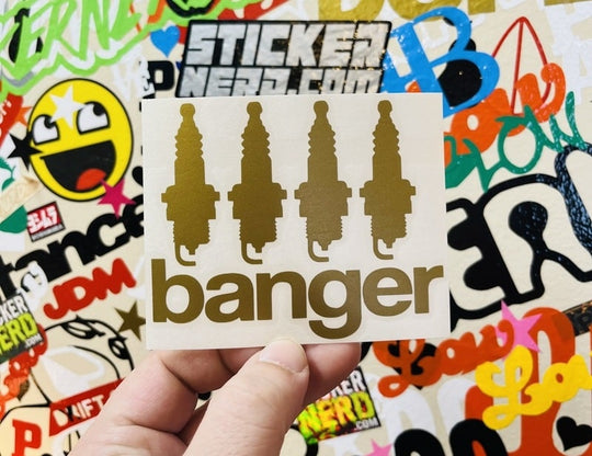 Four Banger Spark Plug Sticker - STICKERNERD.COM