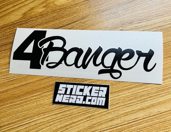 4 Banger Sticker | Funny 4 Cylinder Vinyl Decal - StickerNerd.com