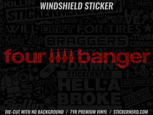 Four Banger Windshield Sticker - Decal - STICKERNERD.COM