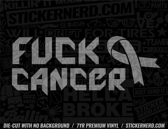 Fuck Cancer Ribbon Sticker - Decal - STICKERNERD.COM