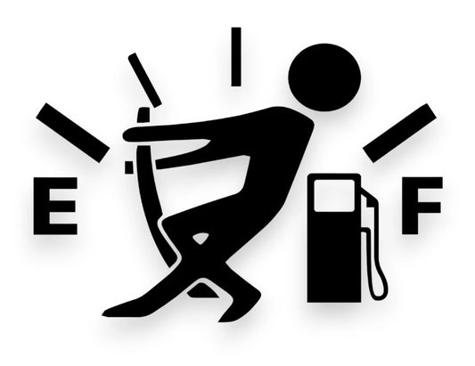 Fuel Gauge Empty Sticker - Funny Decal - STICKERNERD.COM