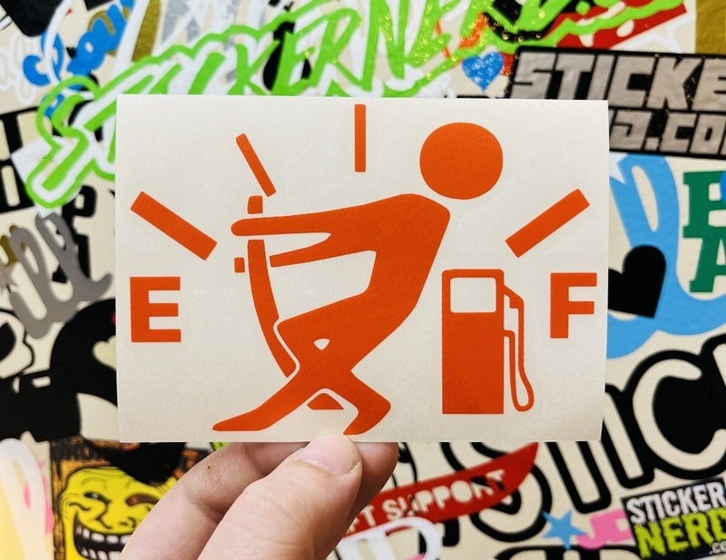 Fuel Gauge Empty Decal - STICKERNERD.COM