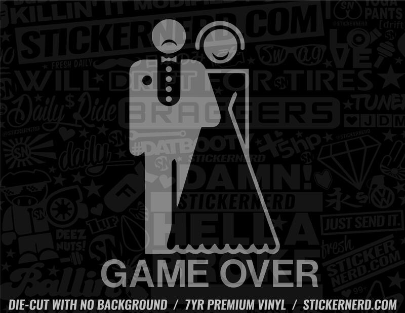 Game Over Sticker - Window Decal - STICKERNERD.COM