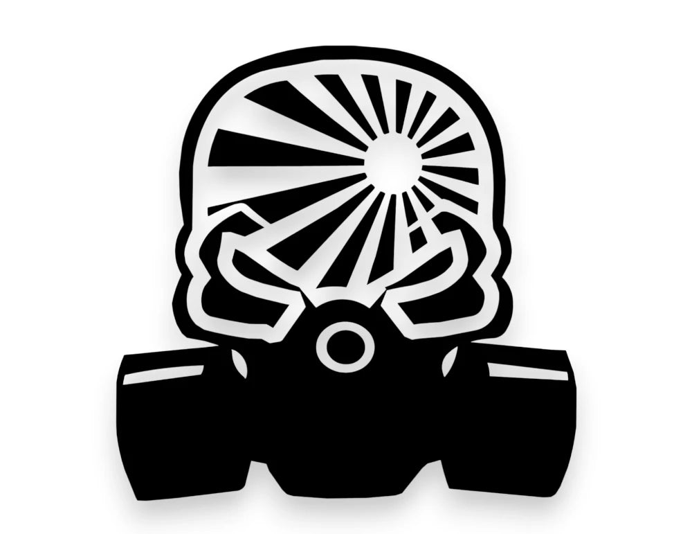 Gas Mask Japan Flag Sticker - Decal - STICKERNERD.COM