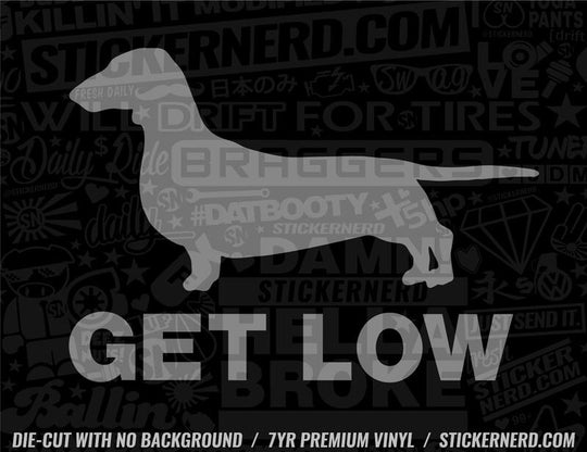 Get Low Dachshund Sticker - Decal - STICKERNERD.COM