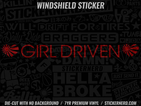 Girl Driven Heart Windshield Sticker - Window Decal - STICKERNERD.COM