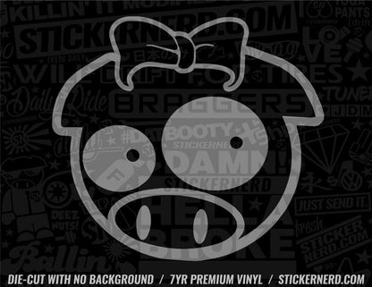Girl Rally Pig Sticker - Window Decal - STICKERNERD.COM