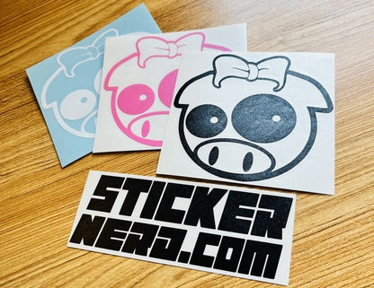 Girl Rally Pig Sticker - Window Decal - STICKERNERD.COM