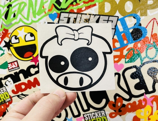 Girl Rally Pig Sticker - Window Decal - STICKERNERD.COM