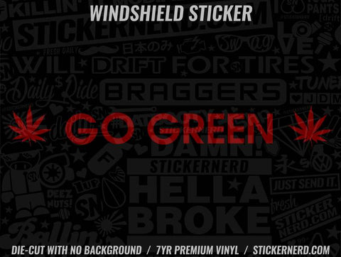 Go Green Leaf Windshield Sticker - Window Decal - STICKERNERD.COM