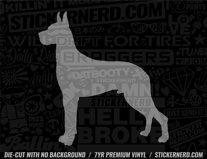 Great Dane Dog Sticker - Decal - STICKERNERD.COM