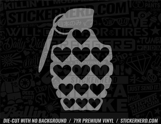 Grenade Heart Sticker - Decal - STICKERNERD.COM