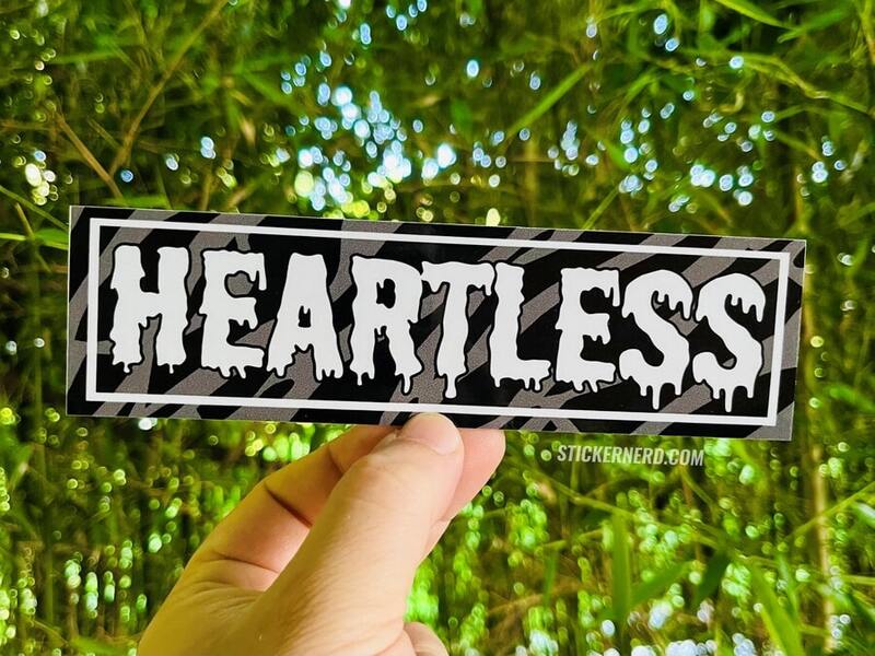 Heartless Printed Sticker - StickerNerd.com