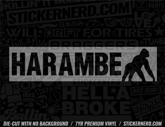 Harambe Sticker - Window Decal - STICKERNERD.COM