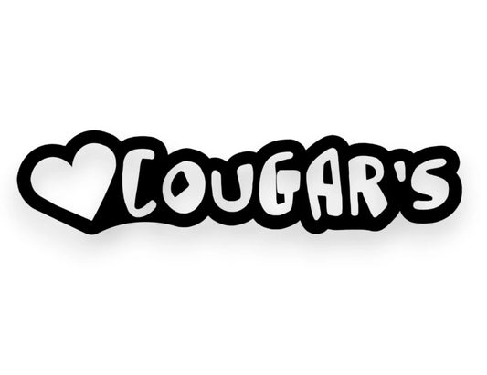 Heart Cougar's Sticker - Window Decal - STICKERNERD.COM