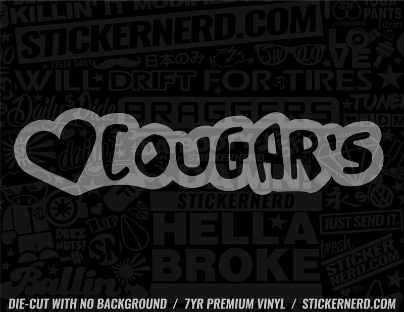 Heart Cougar's Sticker - Window Decal - STICKERNERD.COM