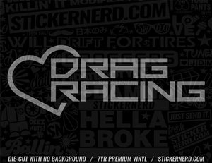 Heart Drag Racing Sticker - VINYL WINDOW DECAL - STICKERNERD.COM