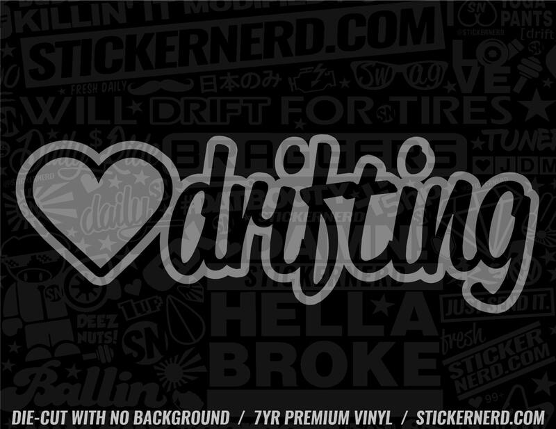 Heart Drifting Sticker - Drift Car Stickers - Tuner Window Decals ...