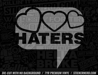 Heart Haters Sticker - Window Decal - STICKERNERD.COM