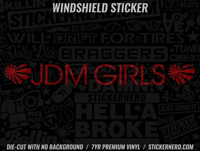 Heart JDM Girls Windshield Sticker - Decal - STICKERNERD.COM