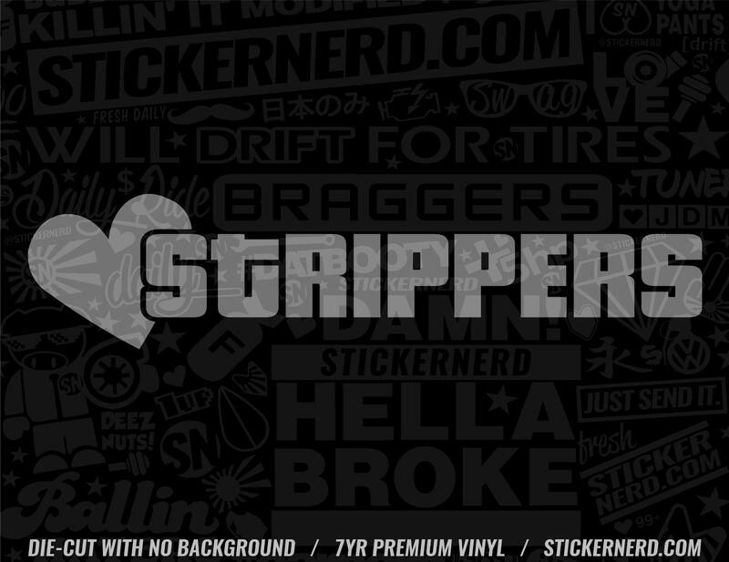 Heart Strippers Sticker - Window Decal - STICKERNERD.COM