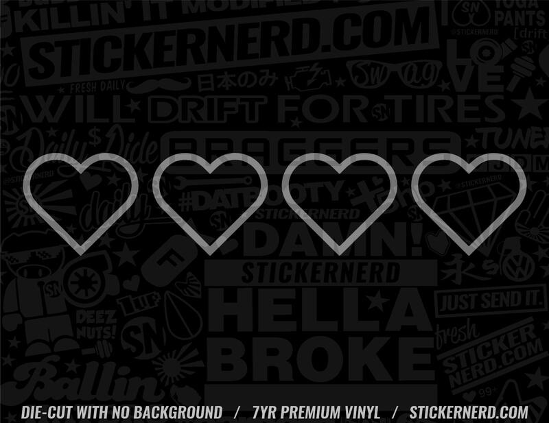 Hitman Heart Sticker Hearts Sticker - Vinyl Window Decal - JDM KDM Stickers - Tuner Decals ...