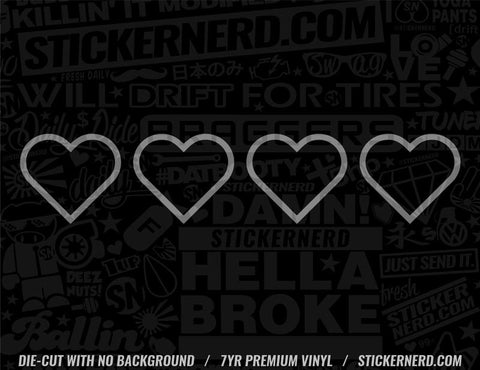 Hearts Sticker - Decal - STICKERNERD.COM
