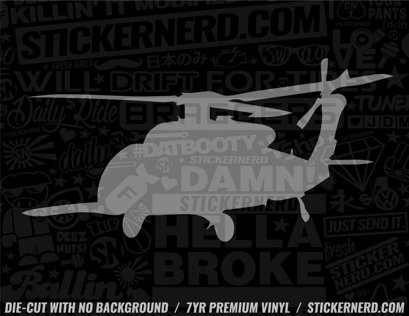 Helicopter Sticker - Window Decal - STICKERNERD.COM